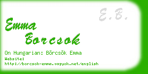 emma borcsok business card
